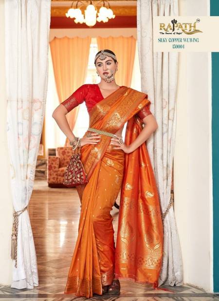 Orange Colour Sutraa Silk By Rajpath Silk Saree Catalog 130004